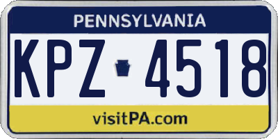 PA license plate KPZ4518