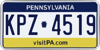PA license plate KPZ4519