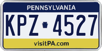 PA license plate KPZ4527