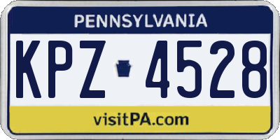 PA license plate KPZ4528