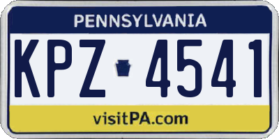 PA license plate KPZ4541