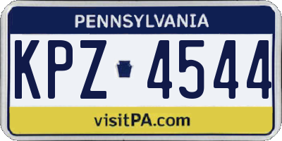 PA license plate KPZ4544