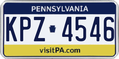 PA license plate KPZ4546