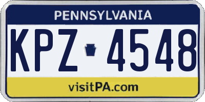 PA license plate KPZ4548