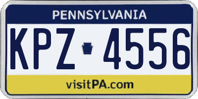 PA license plate KPZ4556