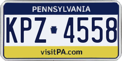 PA license plate KPZ4558