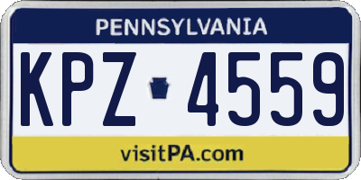 PA license plate KPZ4559