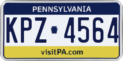 PA license plate KPZ4564