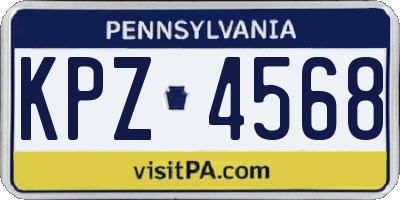 PA license plate KPZ4568