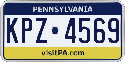 PA license plate KPZ4569