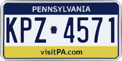 PA license plate KPZ4571