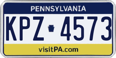 PA license plate KPZ4573