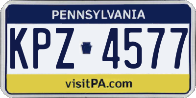 PA license plate KPZ4577