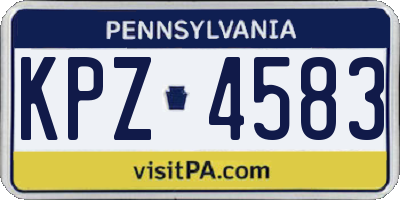 PA license plate KPZ4583