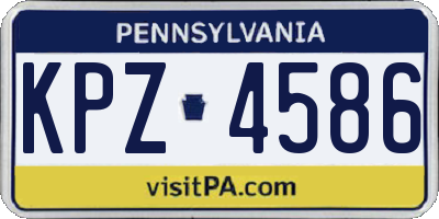 PA license plate KPZ4586