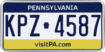 PA license plate KPZ4587