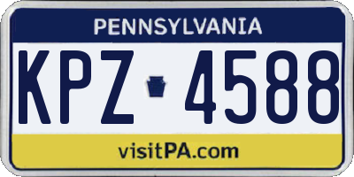 PA license plate KPZ4588