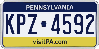 PA license plate KPZ4592