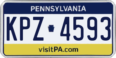 PA license plate KPZ4593