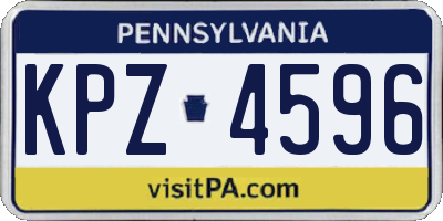 PA license plate KPZ4596