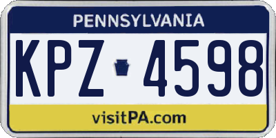 PA license plate KPZ4598