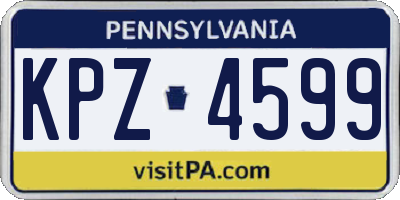 PA license plate KPZ4599