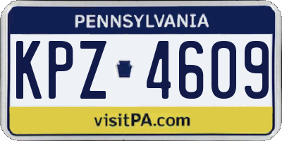 PA license plate KPZ4609