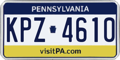 PA license plate KPZ4610