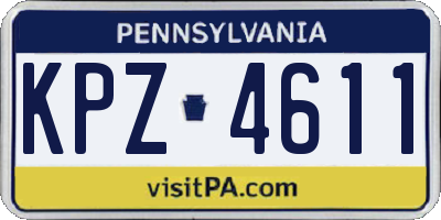 PA license plate KPZ4611