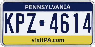 PA license plate KPZ4614