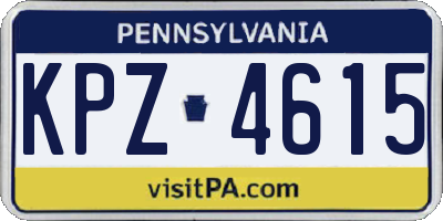 PA license plate KPZ4615