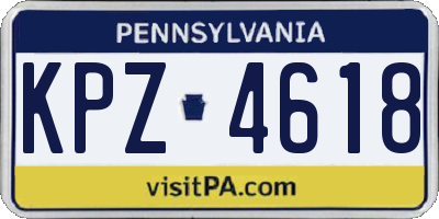 PA license plate KPZ4618