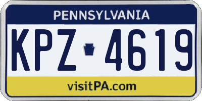 PA license plate KPZ4619