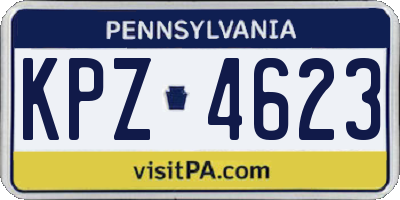 PA license plate KPZ4623
