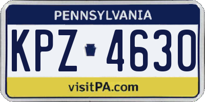 PA license plate KPZ4630