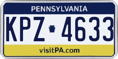 PA license plate KPZ4633