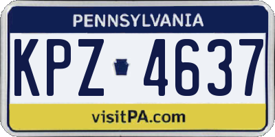 PA license plate KPZ4637