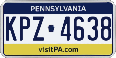 PA license plate KPZ4638