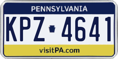 PA license plate KPZ4641