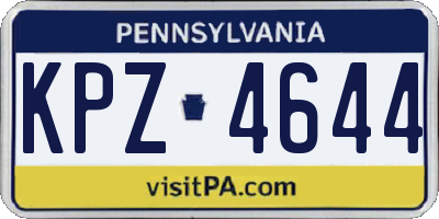 PA license plate KPZ4644