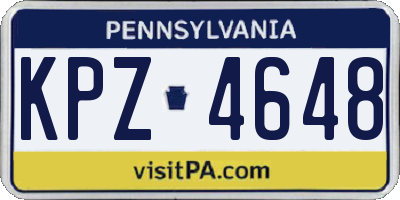 PA license plate KPZ4648