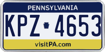 PA license plate KPZ4653