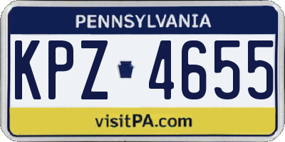 PA license plate KPZ4655