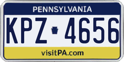 PA license plate KPZ4656