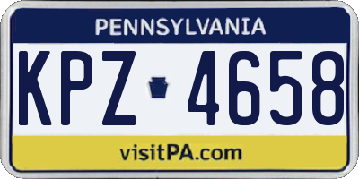 PA license plate KPZ4658