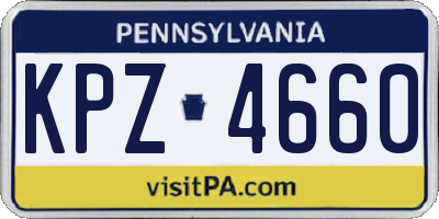 PA license plate KPZ4660