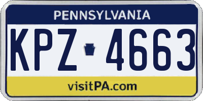 PA license plate KPZ4663