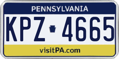 PA license plate KPZ4665
