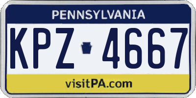 PA license plate KPZ4667
