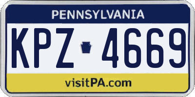 PA license plate KPZ4669